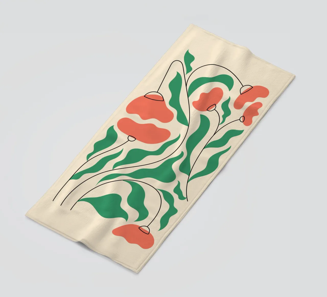 Papaveri in fiore telo mare da Kiroiharu