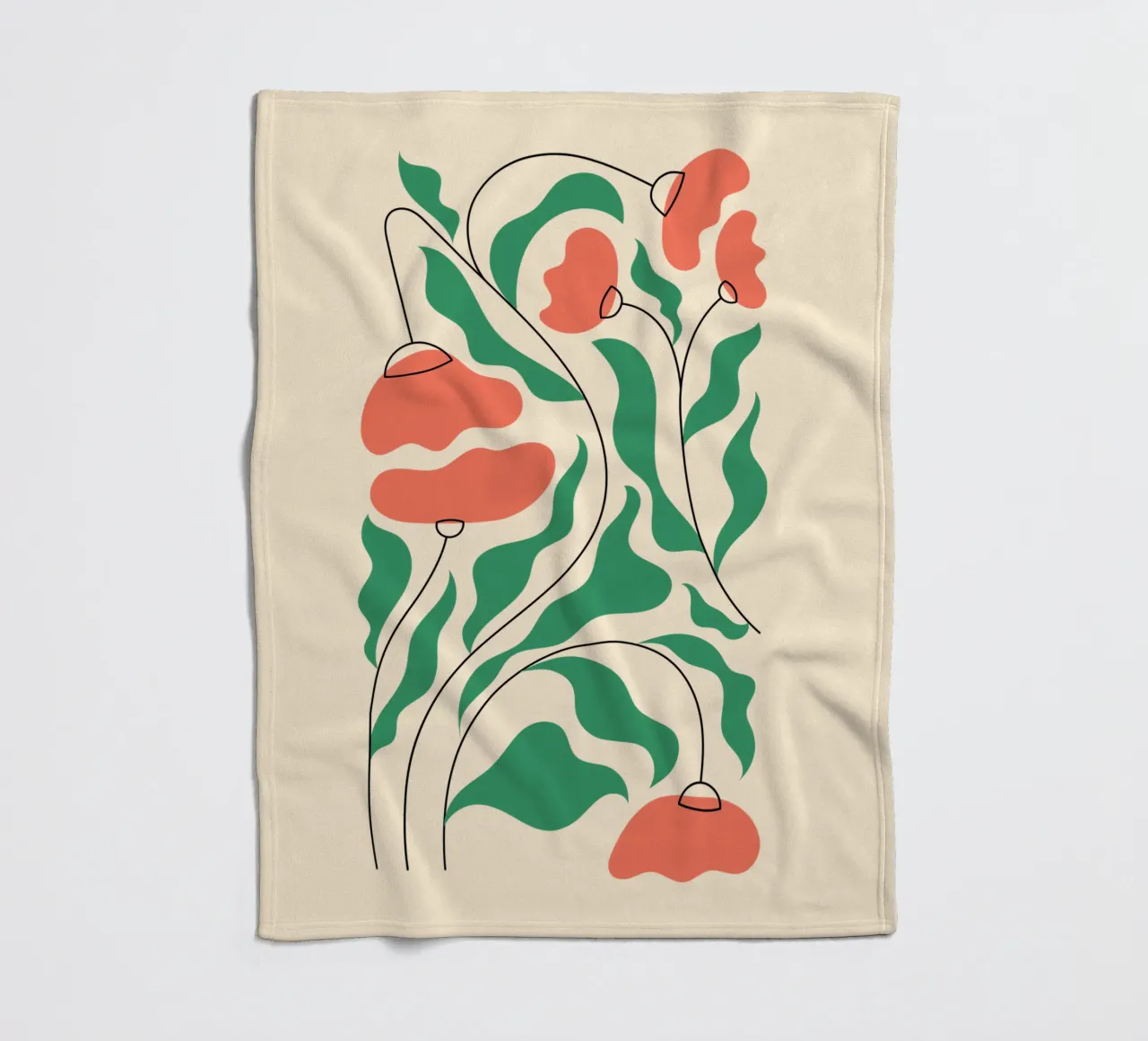Papaveri in fiore coperta in pile da Kiroiharu