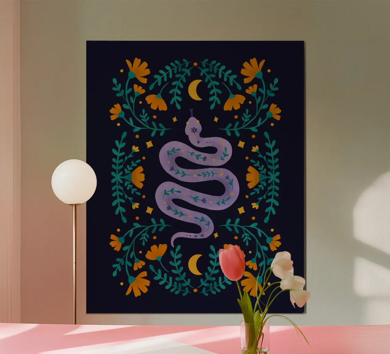 Serie mistica - Serpente viola carta hahnemühle da Wackapacka