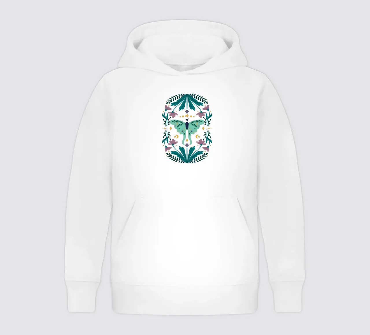 Mystical series - luna moth felpa bambino con cappuccio da Wackapacka