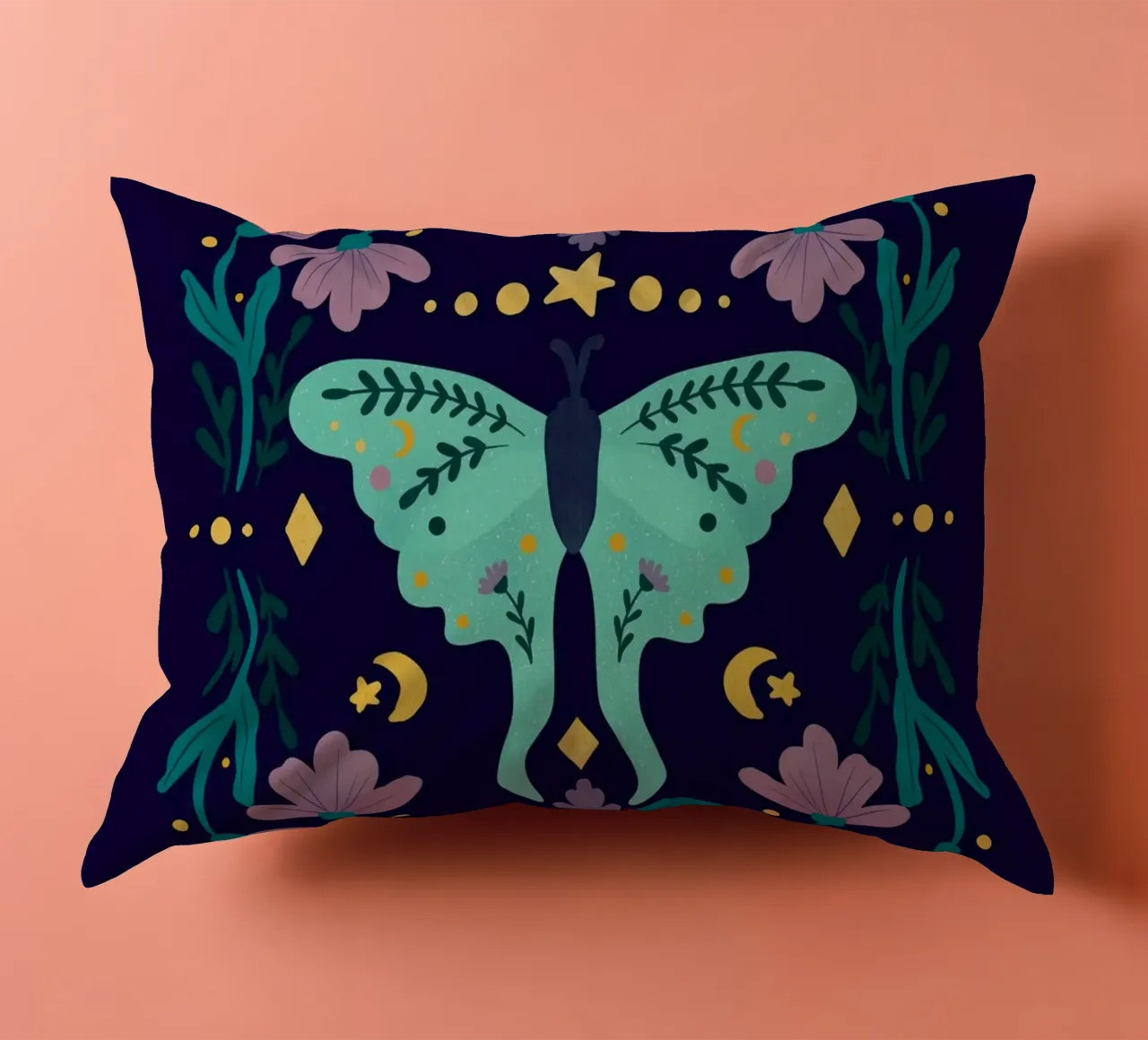Mystical series - luna moth cuscino da Wackapacka