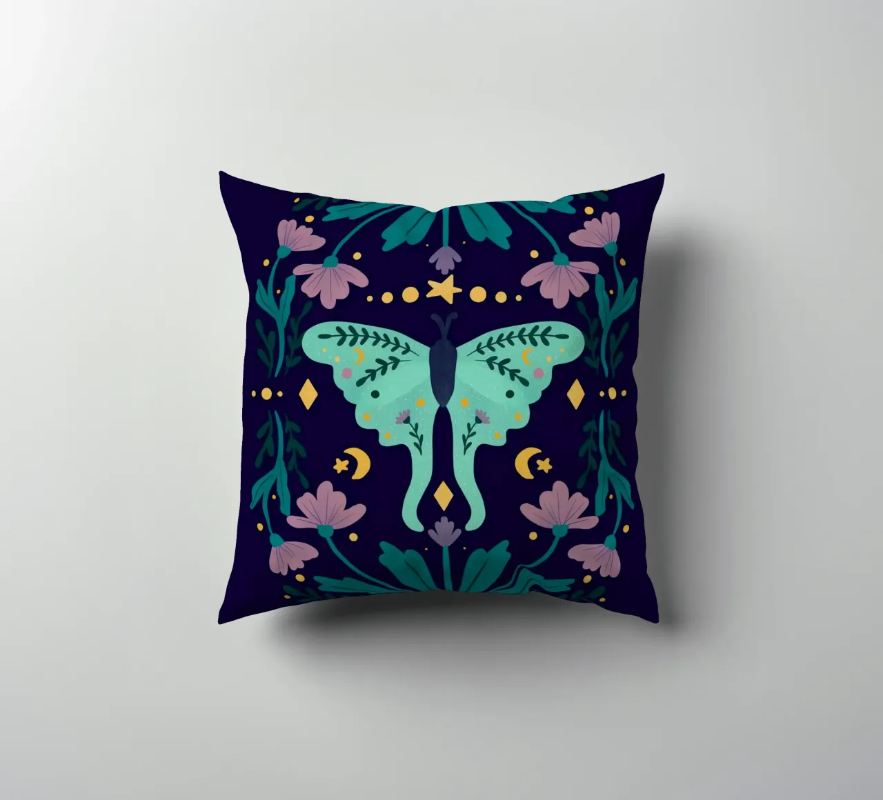 Mystical series - luna moth cuscino da Wackapacka