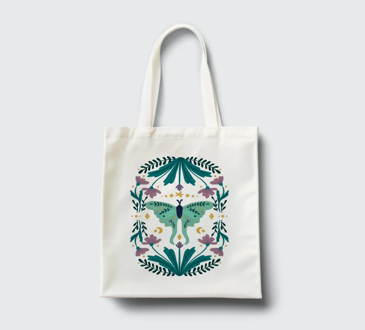 Mystical series - luna moth borsa in juta da Wackapacka