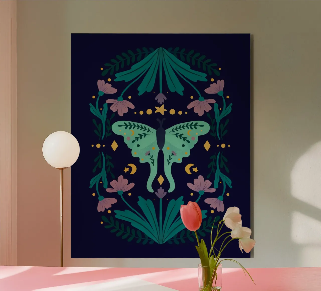 Mystical series - luna moth alluminio dibond da Wackapacka