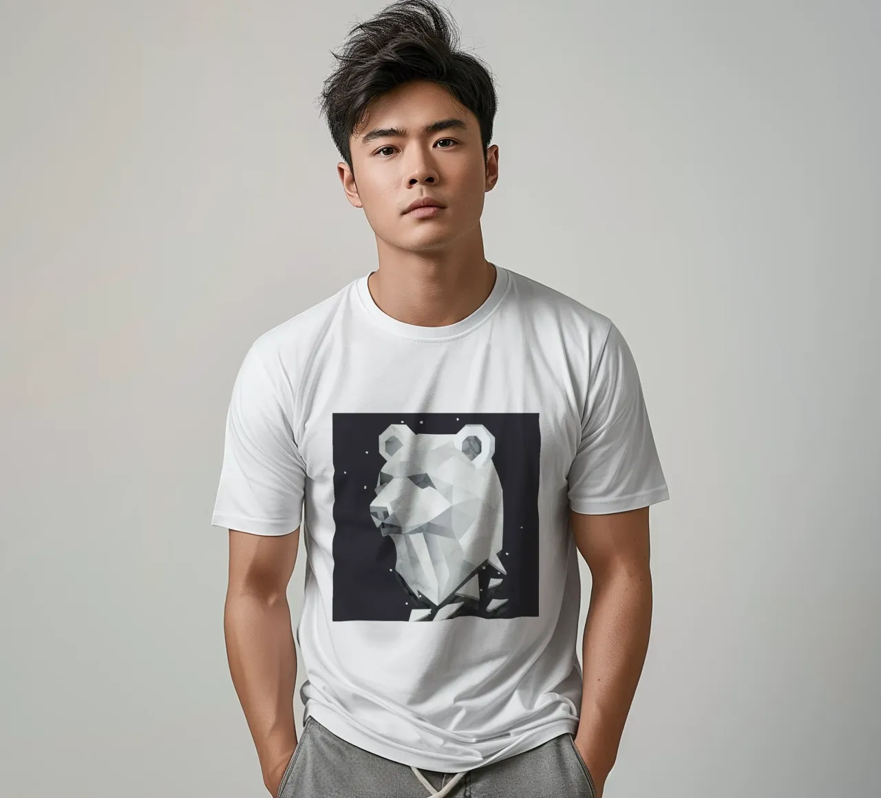 Testa d'orso geometrica - forza e tranquillità t-shirt da namosh