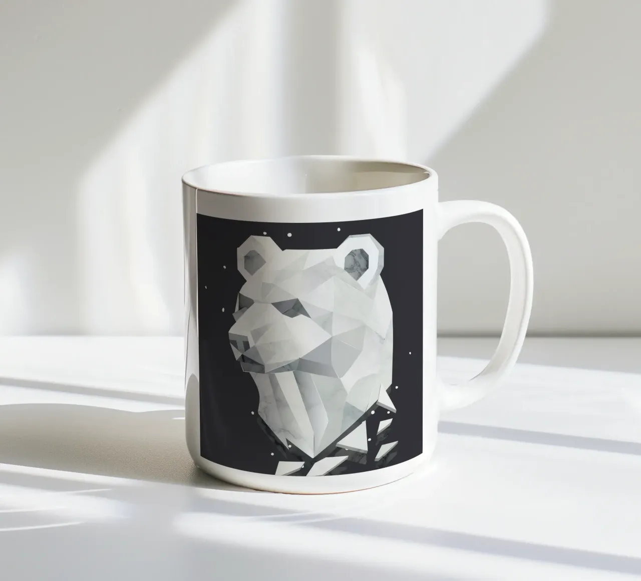 Testa d'orso geometrica - forza e tranquillità tazza in ceramica da namosh