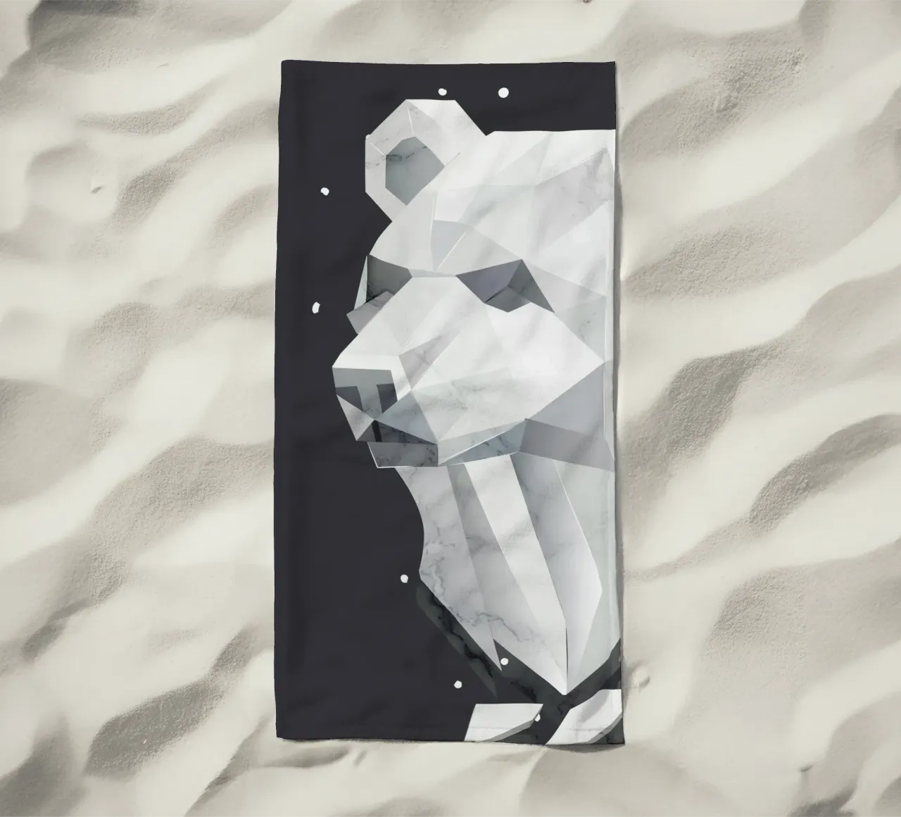 Testa d'orso geometrica - forza e tranquillità telo mare da namosh