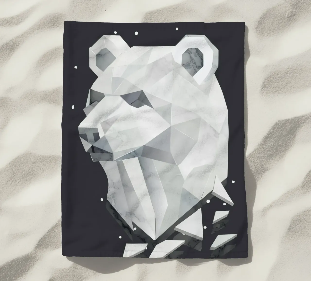 Testa d'orso geometrica - forza e tranquillità telo mare da namosh