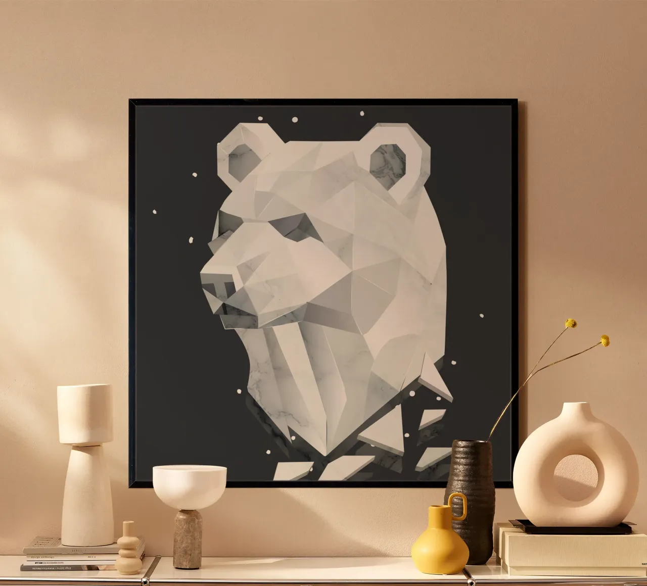 Testa d'orso geometrica - forza e tranquillità carta hahnemühle da namosh