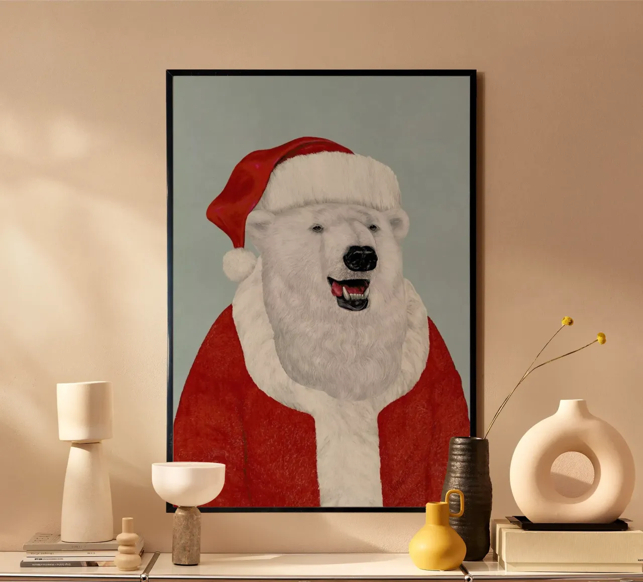 Polar Bear Santa poster by Animal Crew