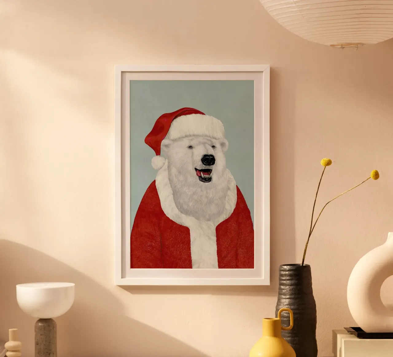 Polar Bear Santa poster by Animal Crew
