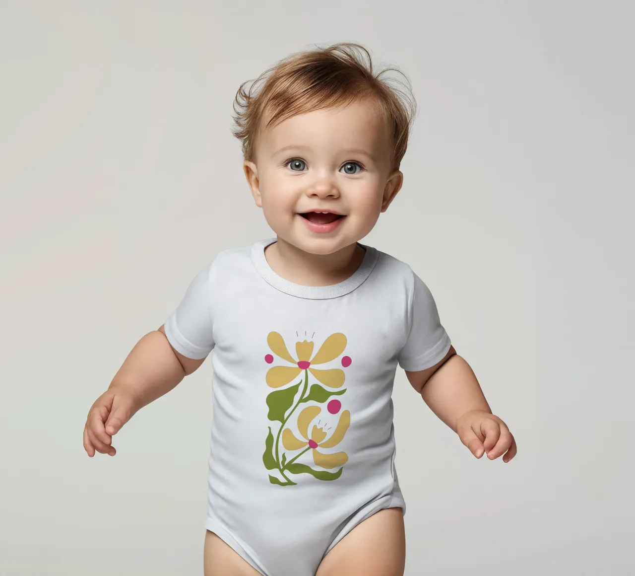 Fiori gialli body neonato maniche corte da Kiroiharu