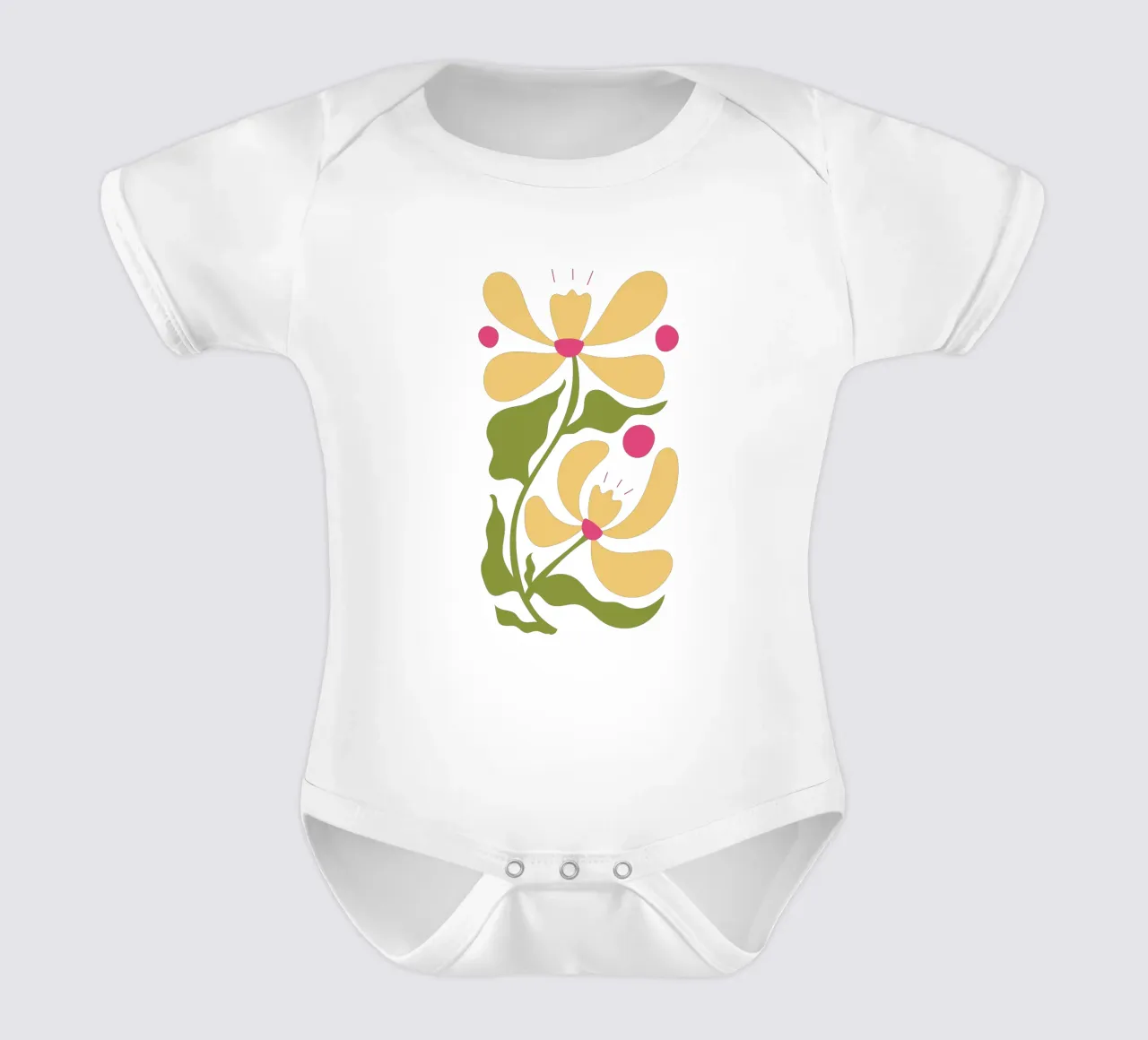 Fiori gialli body neonato maniche corte da Kiroiharu