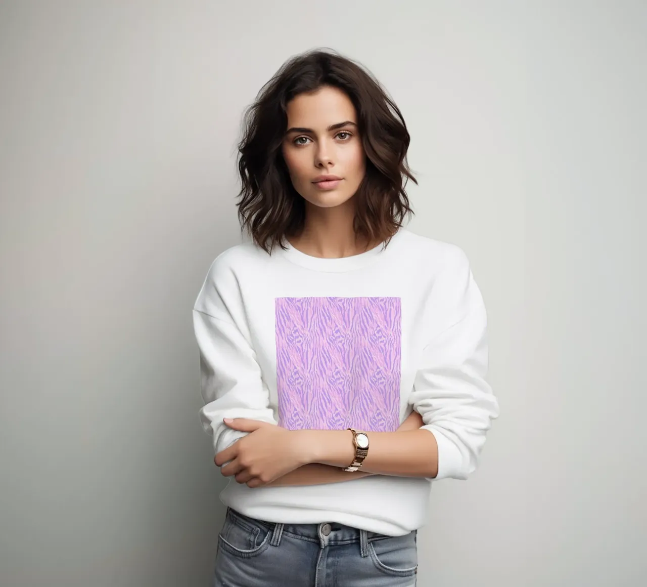 Pink Tiger Pattern Zebra Animal Print Preppy Y2K Hip-Hop sudadera de Gentle Echoes Art