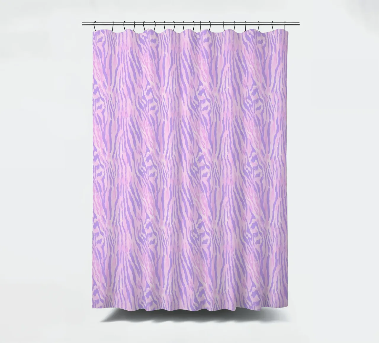 Pink Tiger Pattern Zebra Animal Print Preppy Y2K Hip-Hop cortina de baño de Gentle Echoes Art
