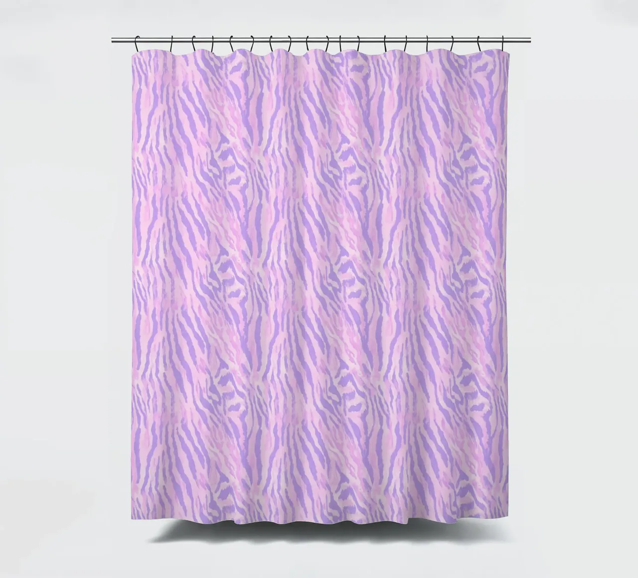Pink Tiger Pattern Zebra Animal Print Preppy Y2K Hip-Hop cortina de baño de Gentle Echoes Art