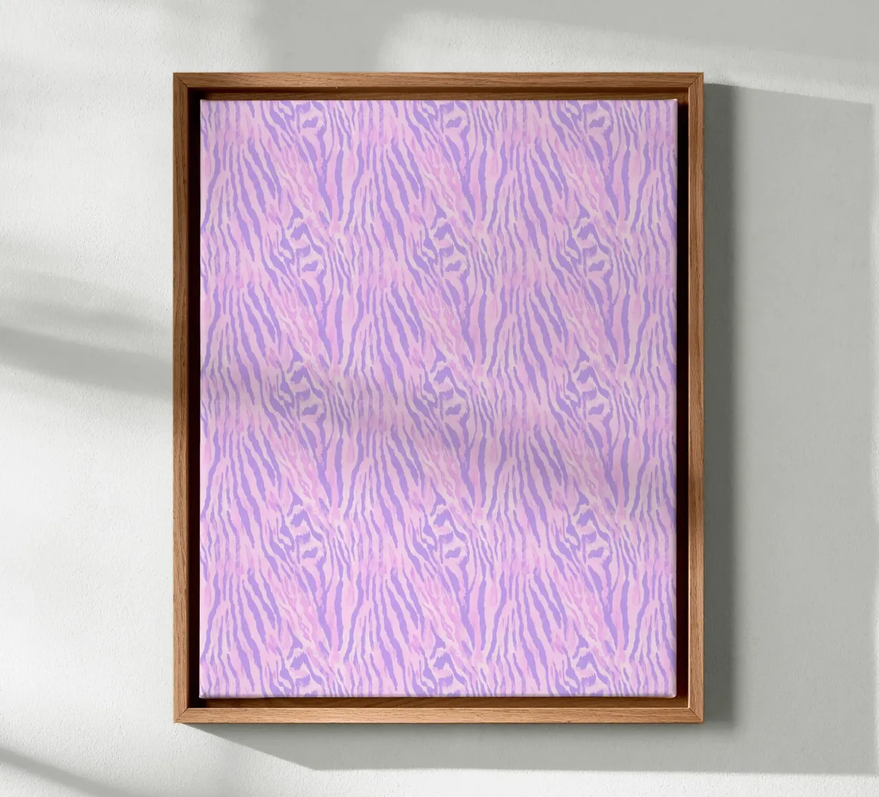 Pink Tiger Pattern Zebra Animal Print Preppy Y2K Hip-Hop canvas with Floater frame by Gentle Echoes Art
