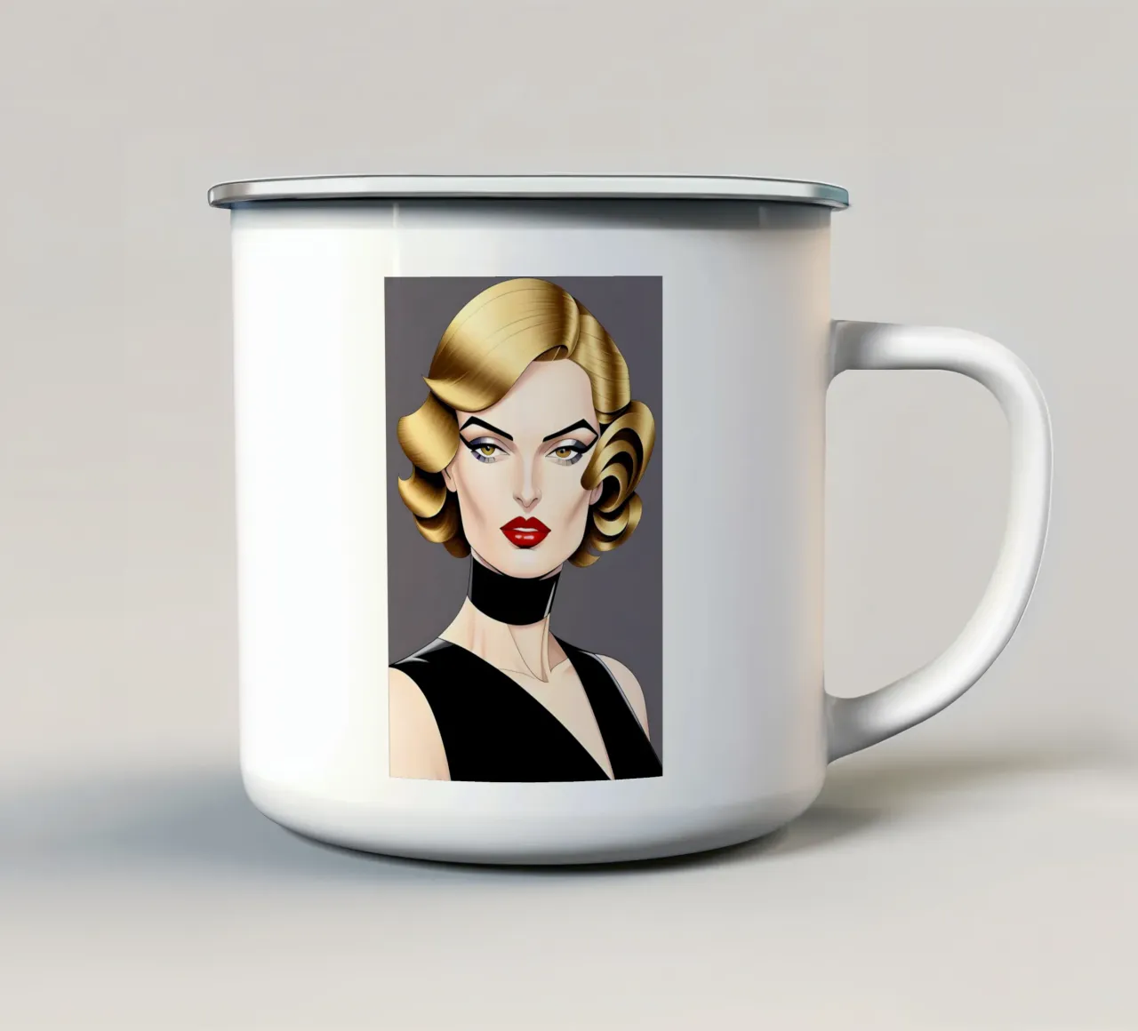 FASCINO VINTAGE tazza in smalto da ART DECO