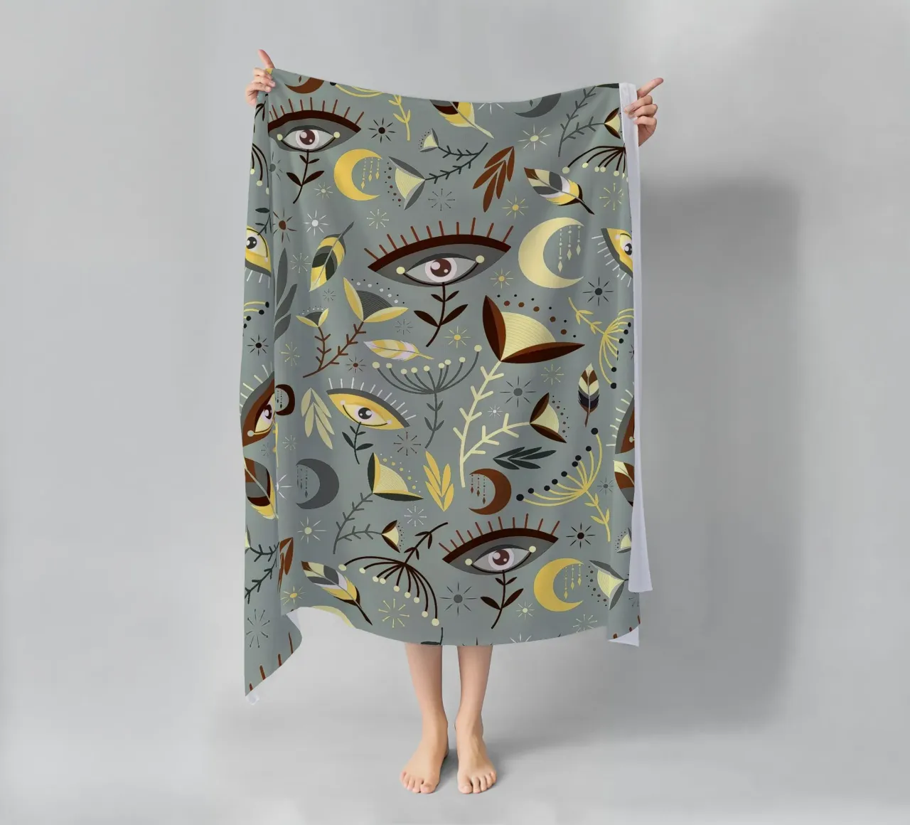 Fiori e piume telo mare da susanapaz