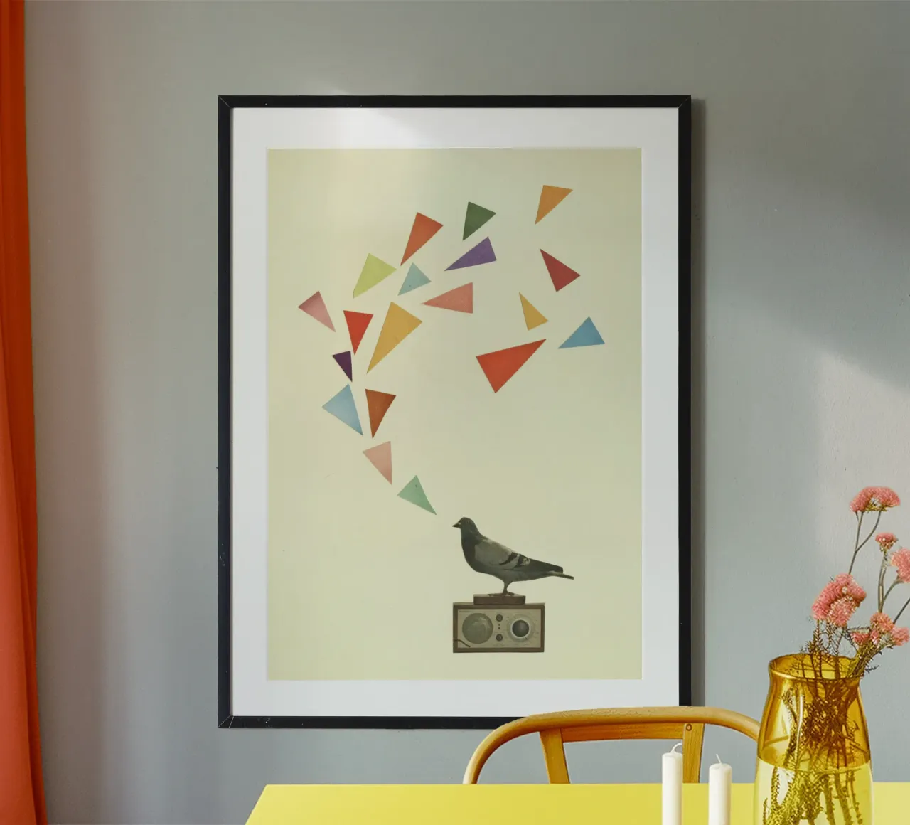 Radio Piccione poster con telaio in plastica da Cassia Beck Collage