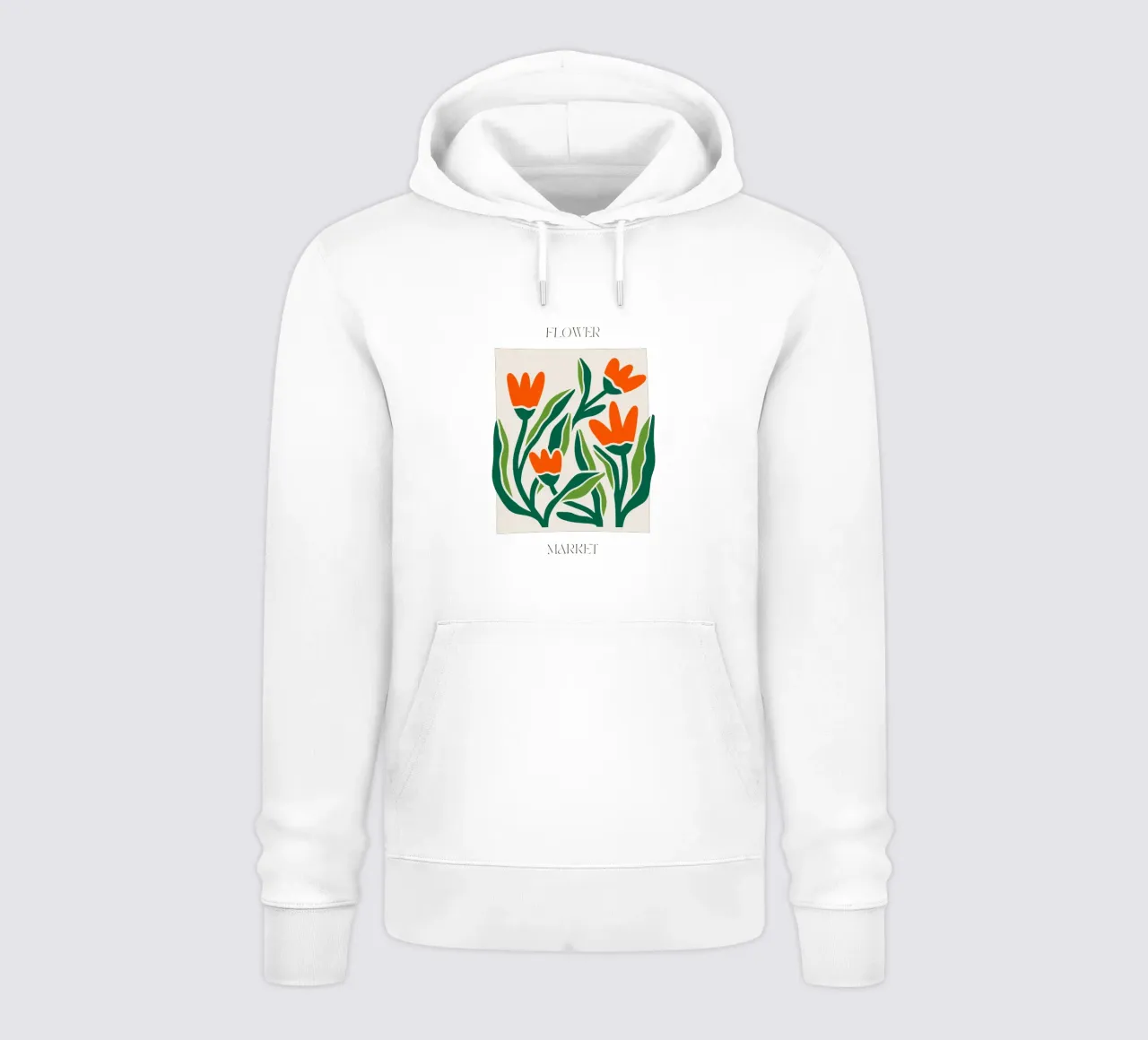 Flores abstractas naranjas sudadera con capucha de Kiroiharu