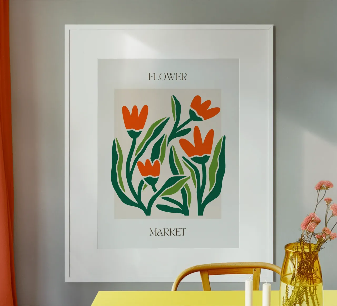 Flores abstractas naranjas hahnemühle de Kiroiharu