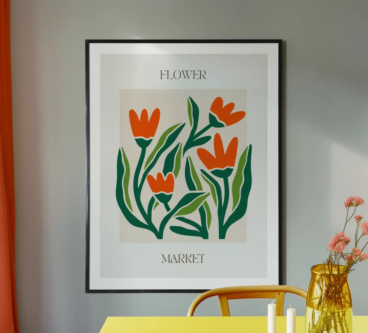 Flores abstractas naranjas hahnemühle de Kiroiharu