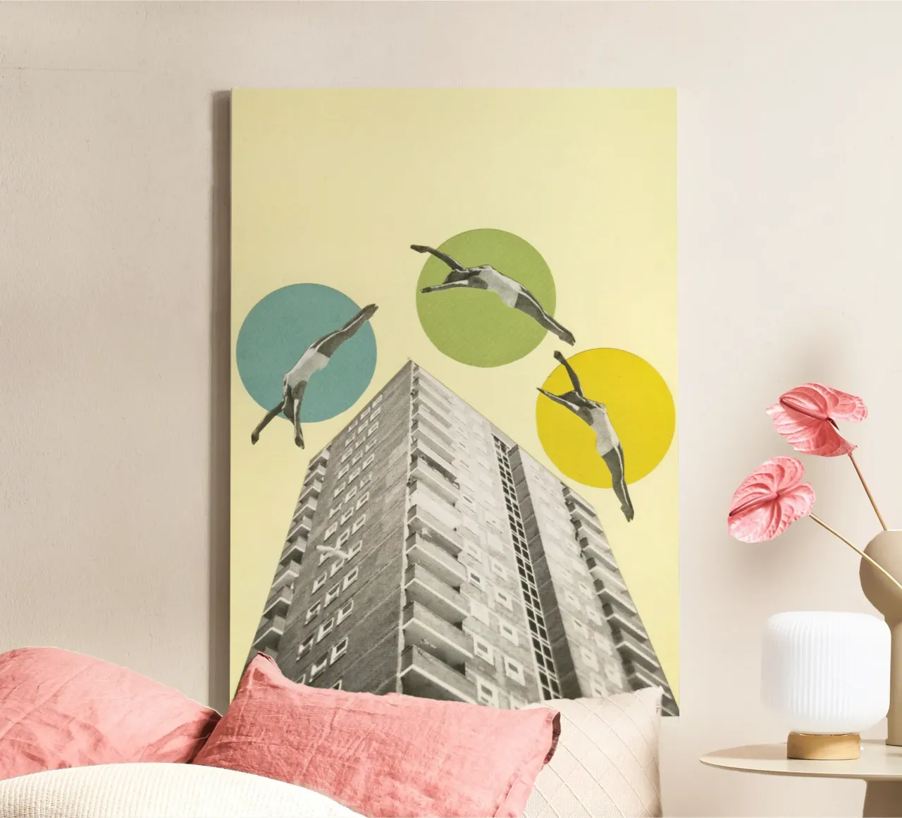 Hoogvliegers canvas met Baklijst van Cassia Beck Collage
