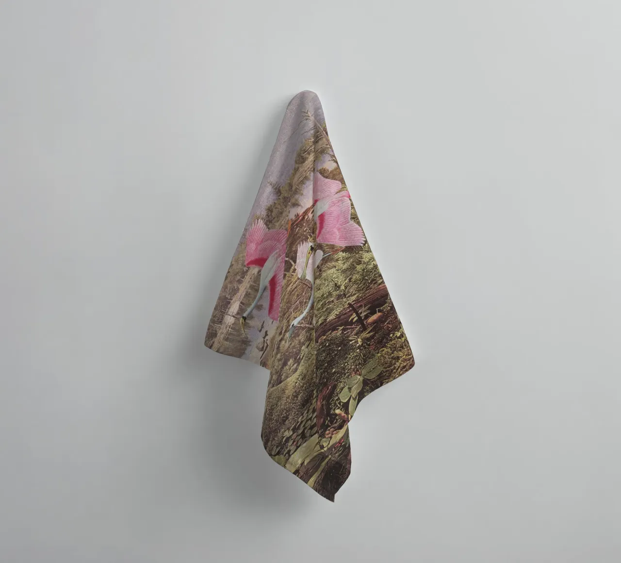 Vlucht van de lepelaars badhanddoek van Cassia Beck Collage