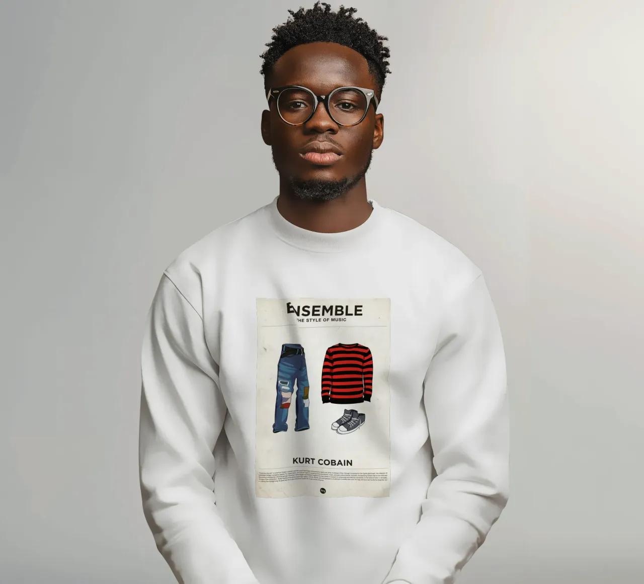 Ensemble Kurt Cobain felpa da Moxy Creative House