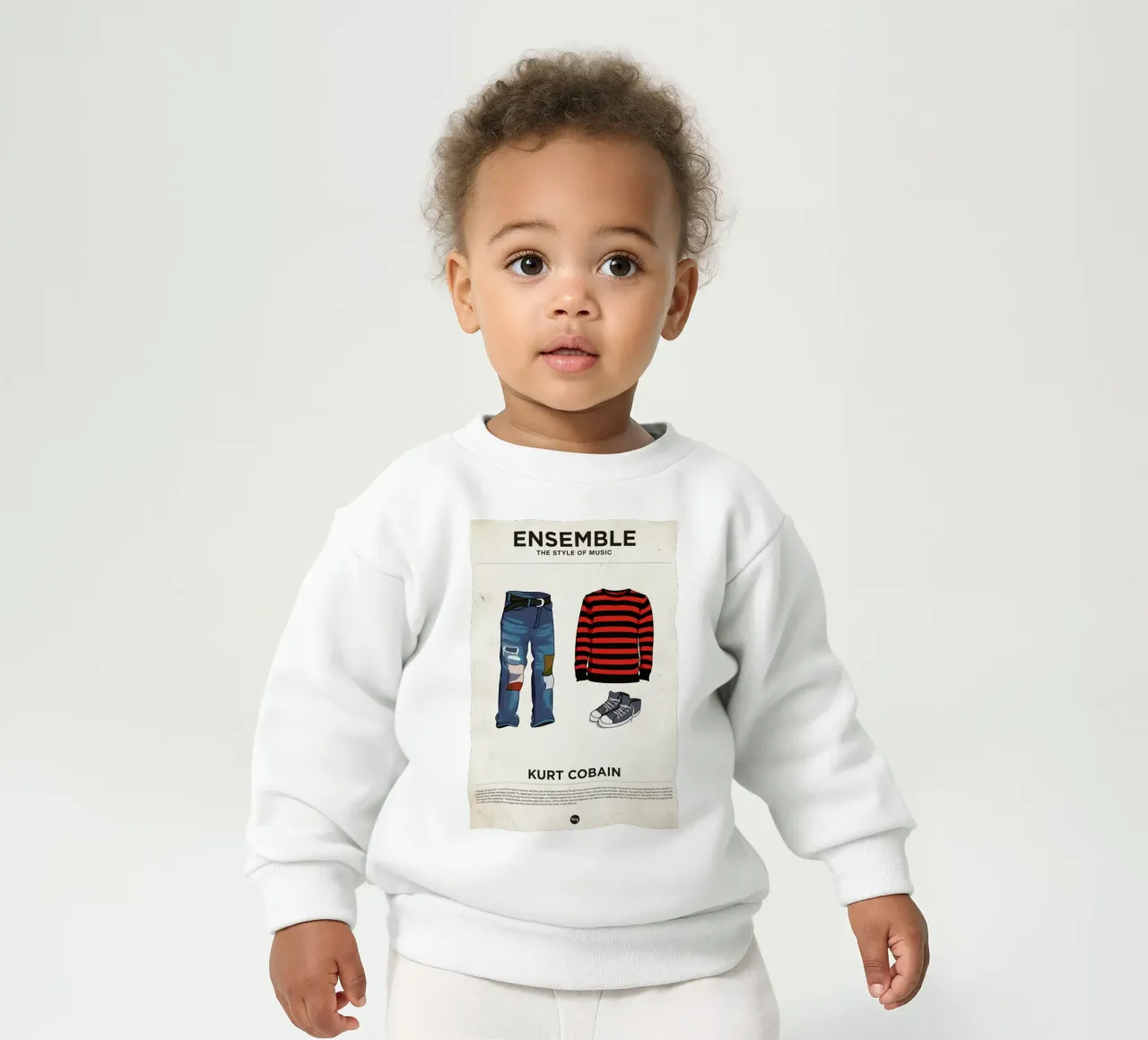 Ensemble Kurt Cobain baby sweatshirt by Moxy Creative House