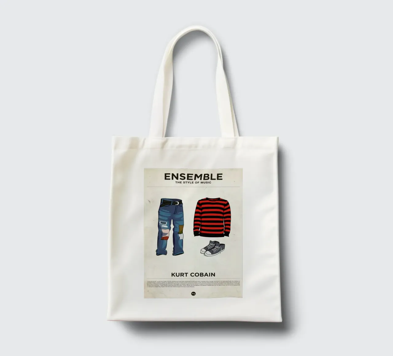 Ensemble Kurt Cobain tote bag by Moxy Creative House