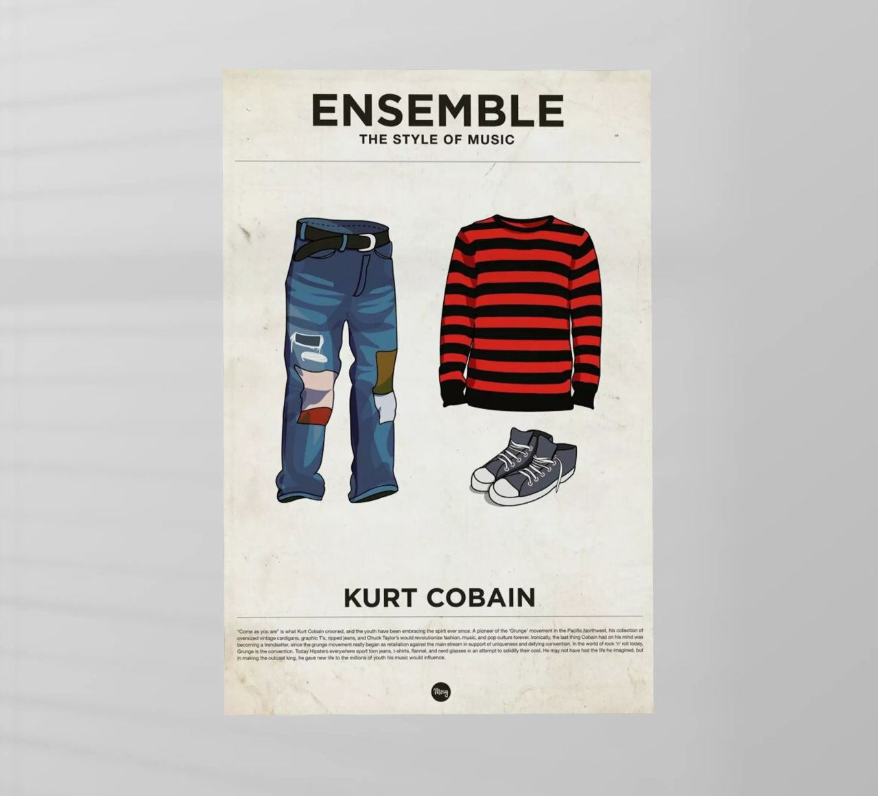 Ensemble Kurt Cobain pellicola backlit da Moxy Creative House