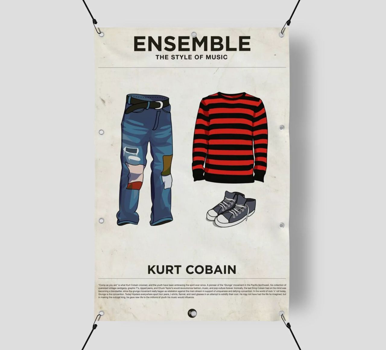 Ensemble Kurt Cobain telo in pvc da Moxy Creative House