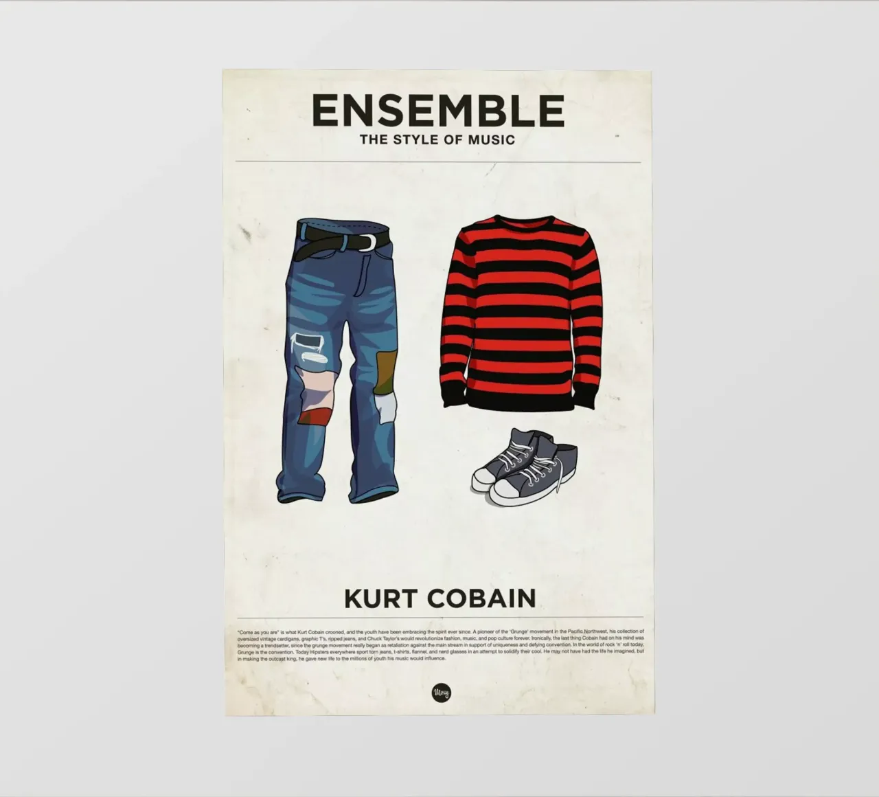 Ensemble Kurt Cobain telo in pvc da Moxy Creative House