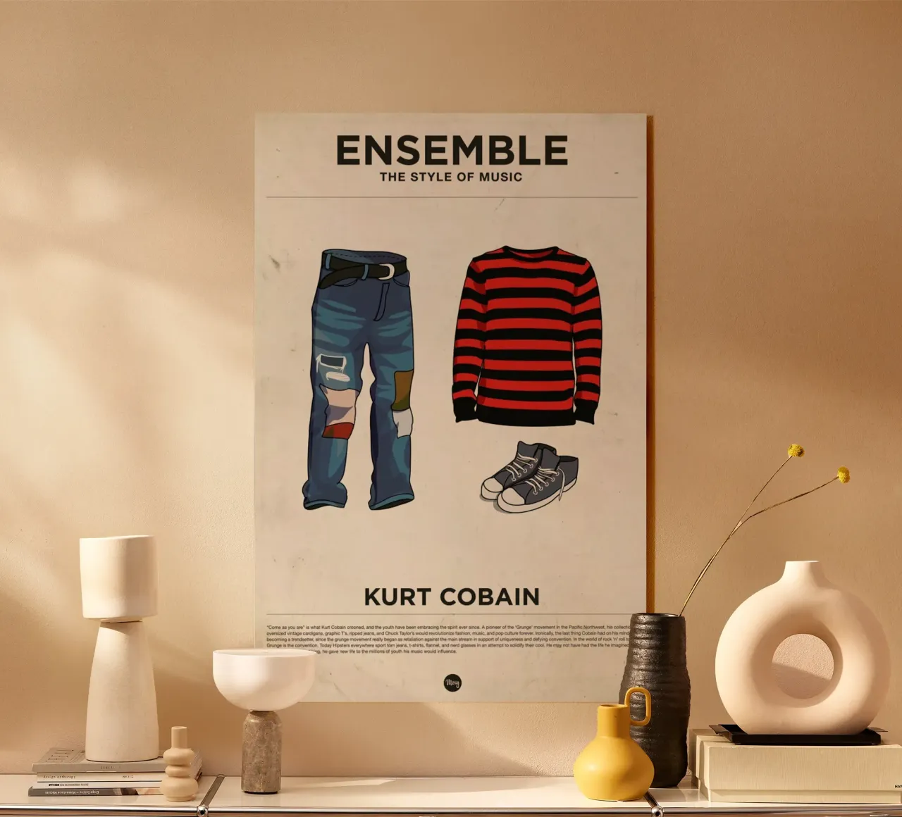 Ensemble Kurt Cobain plexiglass da Moxy Creative House