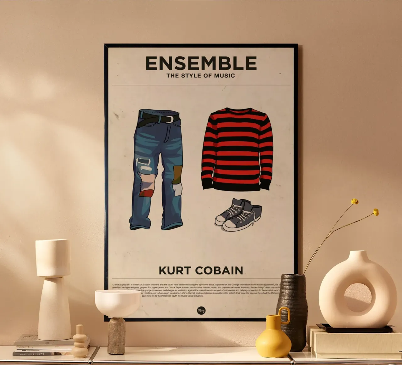 Ensemble Kurt Cobain poster da Moxy Creative House