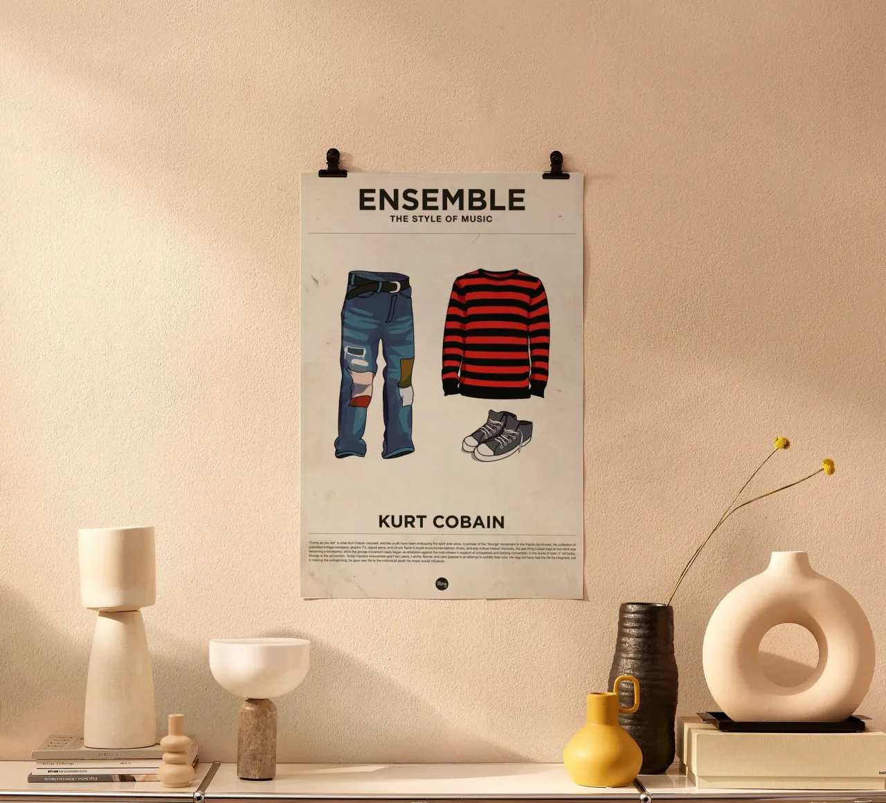 Ensemble Kurt Cobain poster da Moxy Creative House
