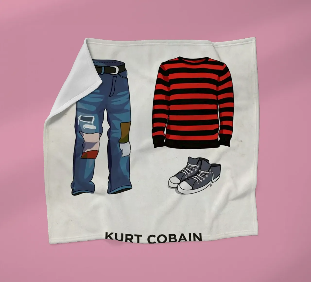 Ensemble Kurt Cobain coperta in pile da Moxy Creative House