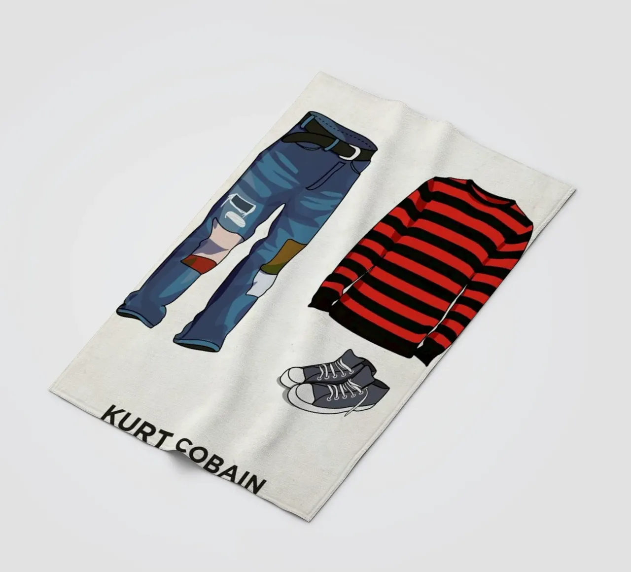 Ensemble Kurt Cobain coperta in pile da Moxy Creative House