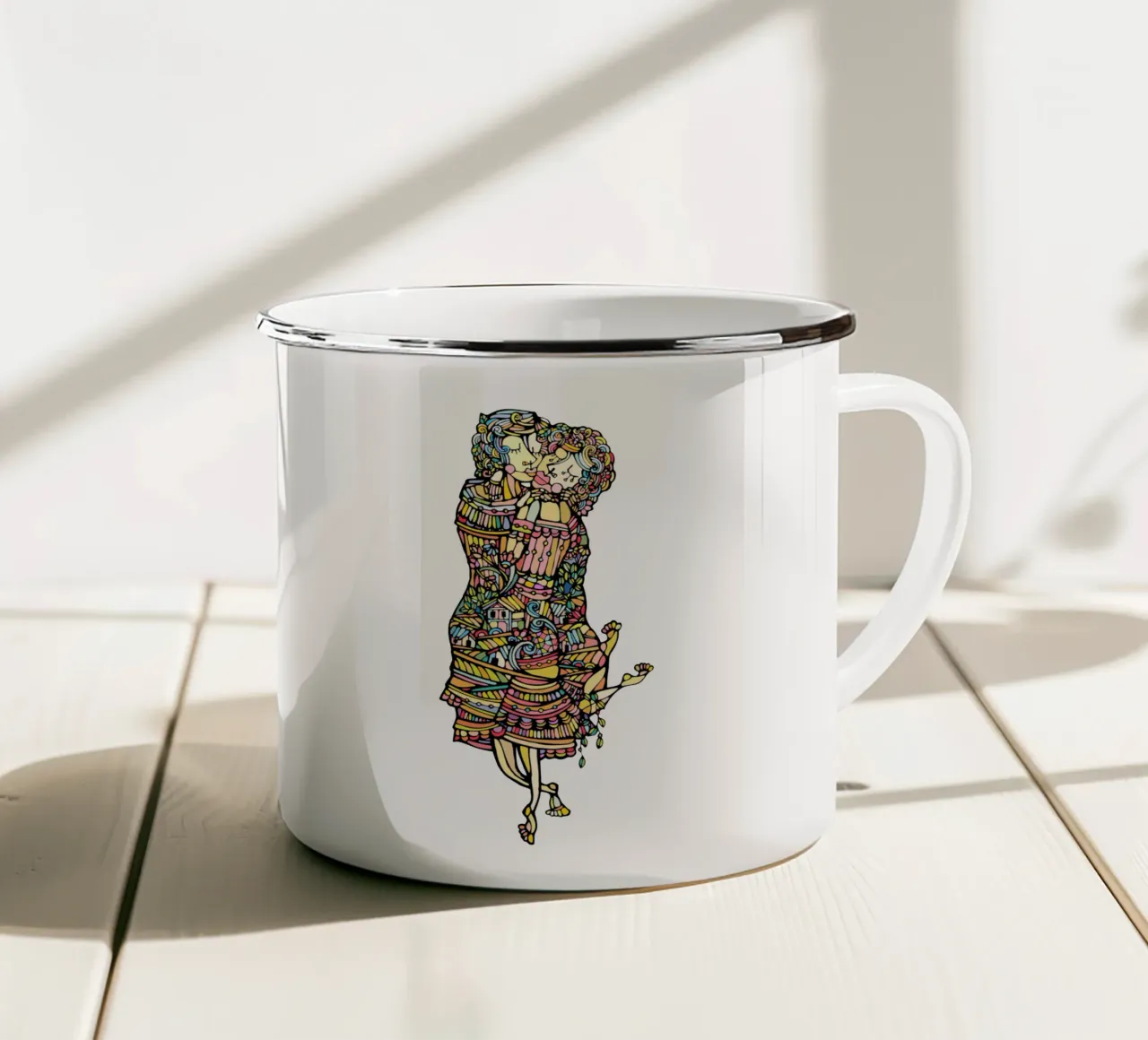 Der Kuss tazza in smalto da Ninhol