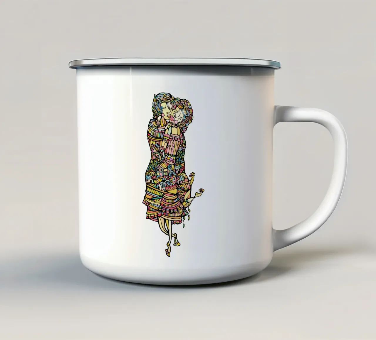 Der Kuss tazza in smalto da Ninhol