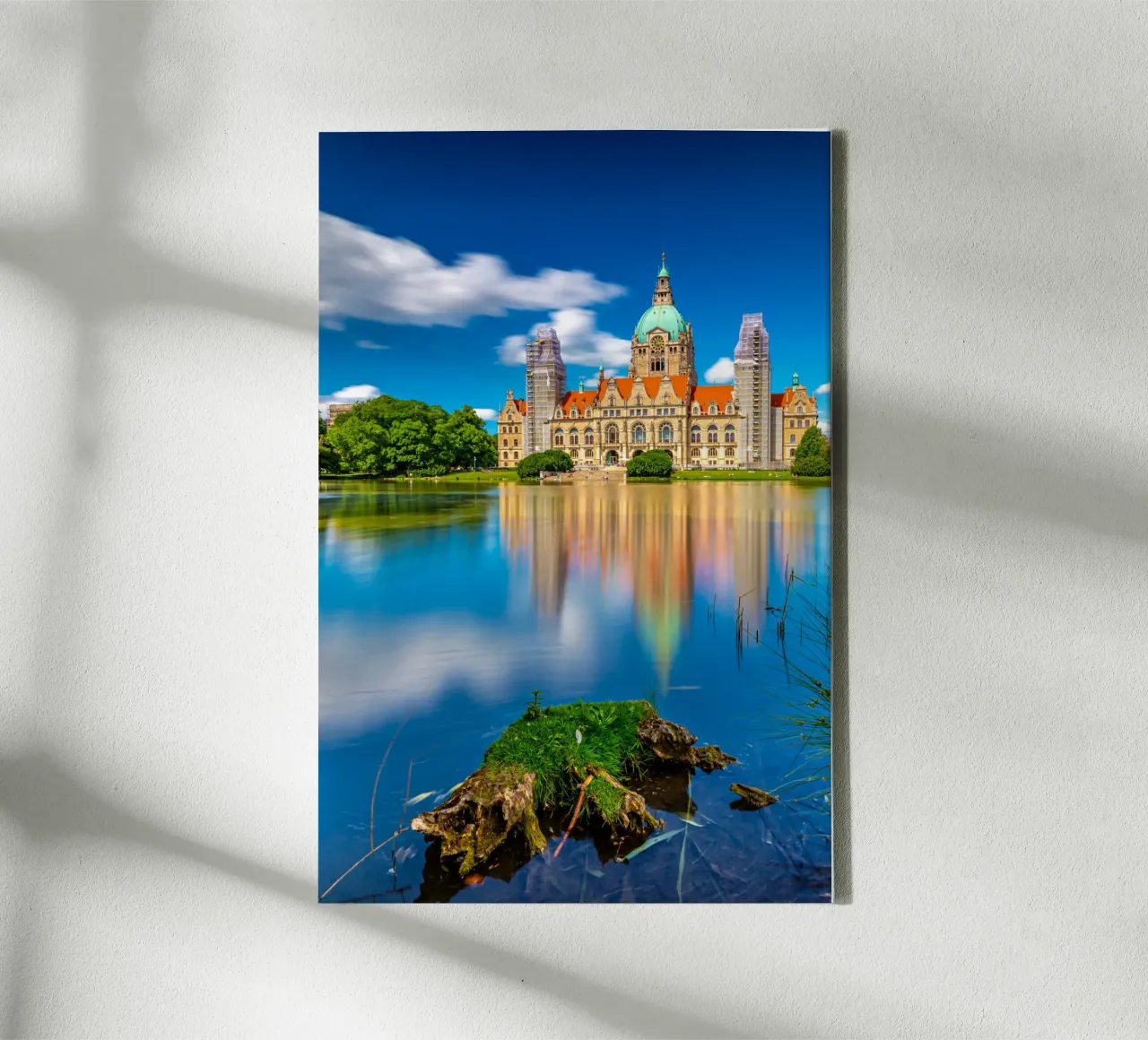 Neues Rathaus in Hannover Leinwand mit Schattenfugenrahmen von Marcus Beckert | Fotografie