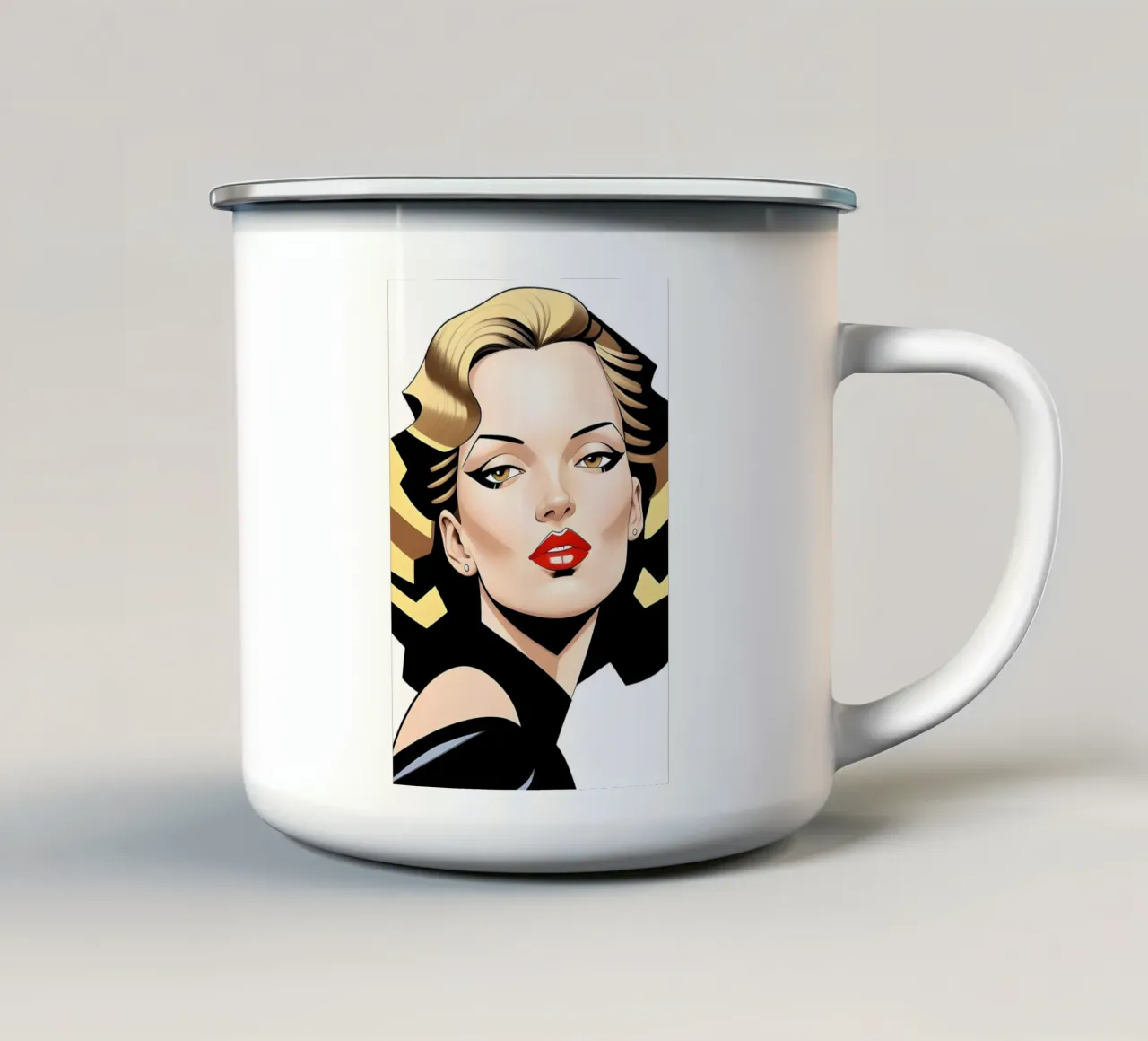 VOGUE MODE ABSTRACT emaille mok van ART DECO