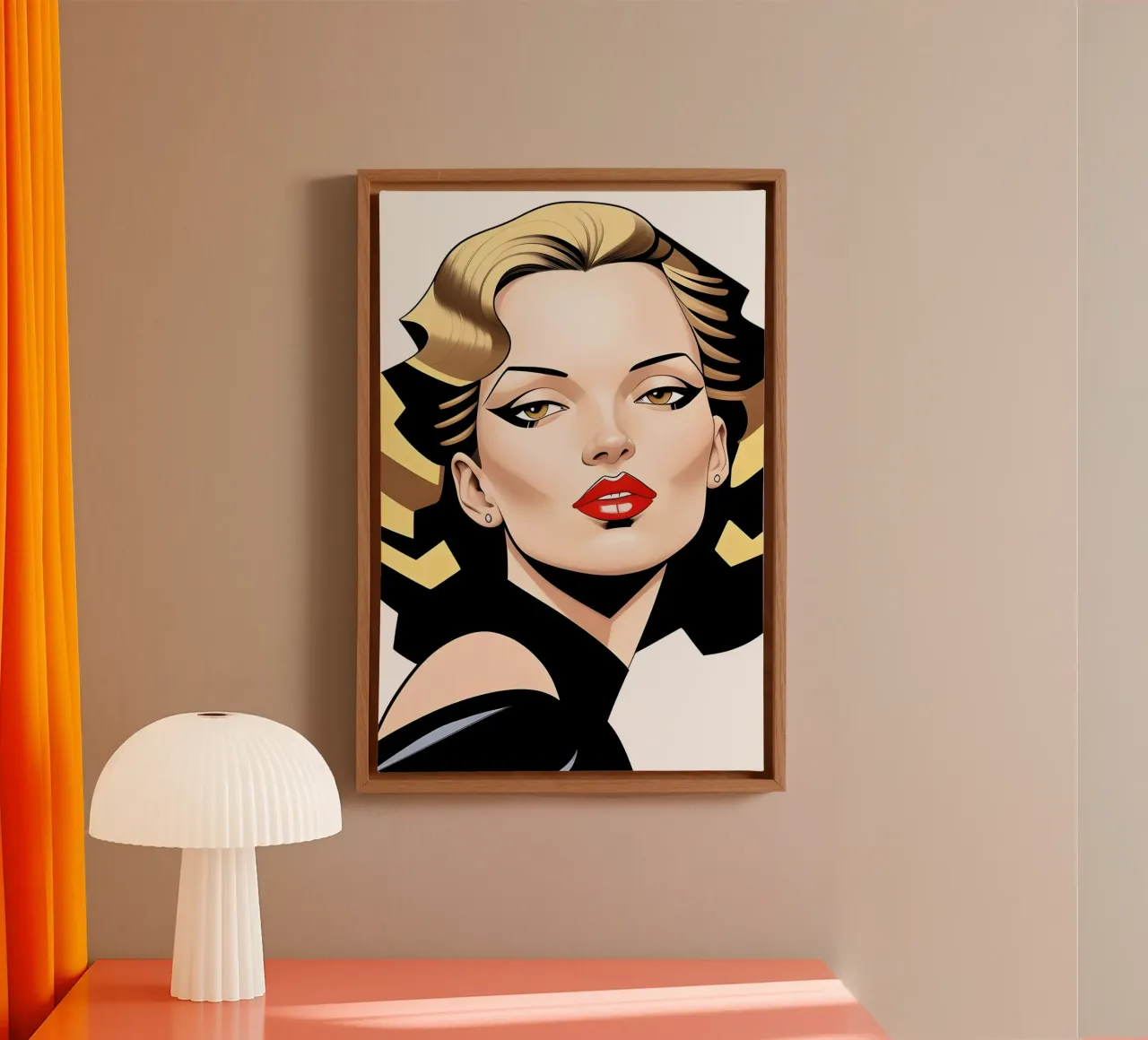 VOGUE MODE ABSTRACT canvas met Baklijst van ART DECO