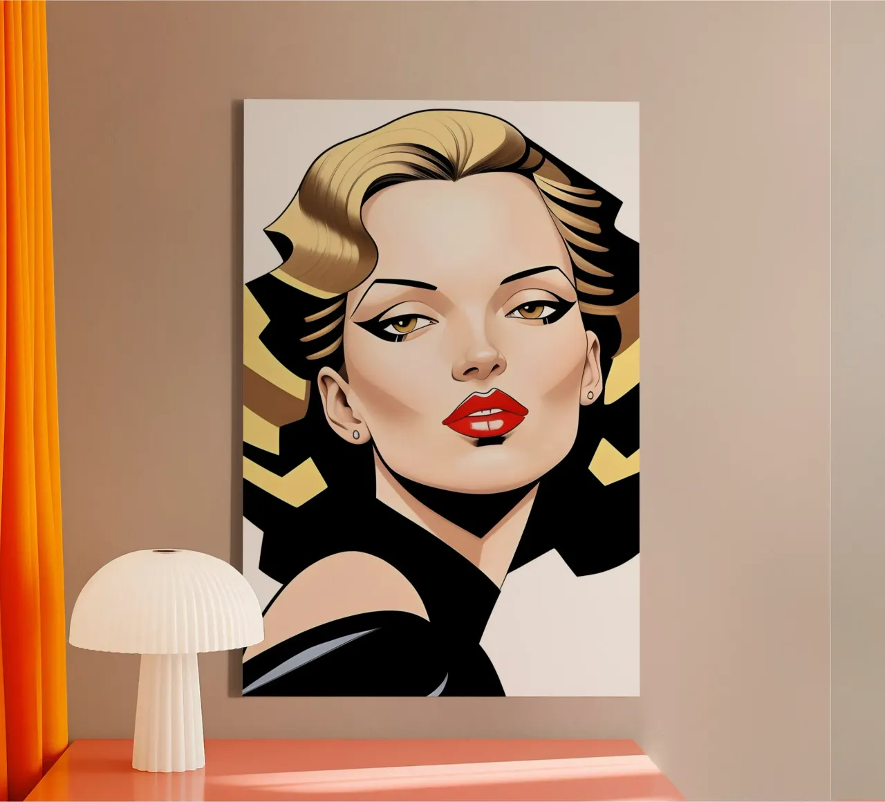 VOGUE MODE ABSTRACT canvas met Baklijst van ART DECO