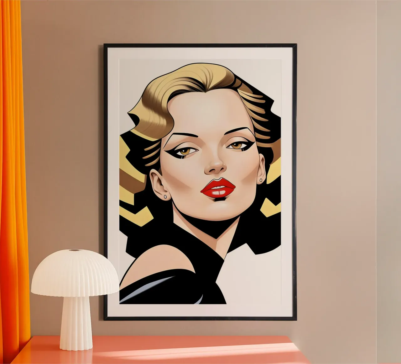 VOGUE MODA ASTRATTO poster con telaio in legno da ART DECO