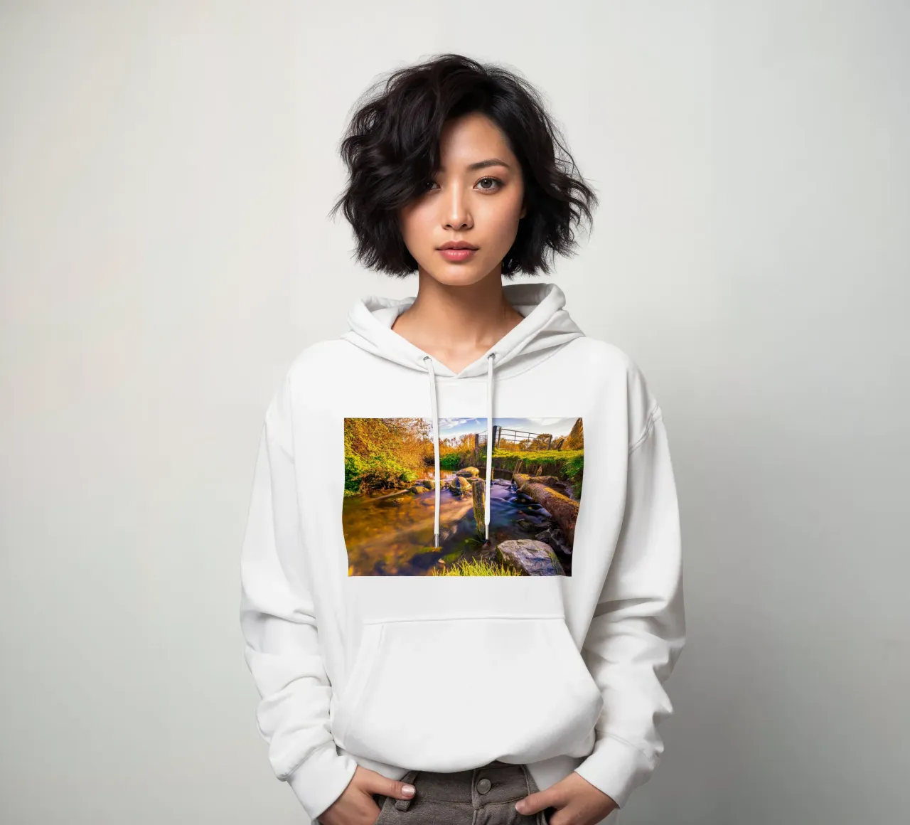 Piccolo fiume in primavera felpa con cappuccio da Marcus Beckert | Fotografie