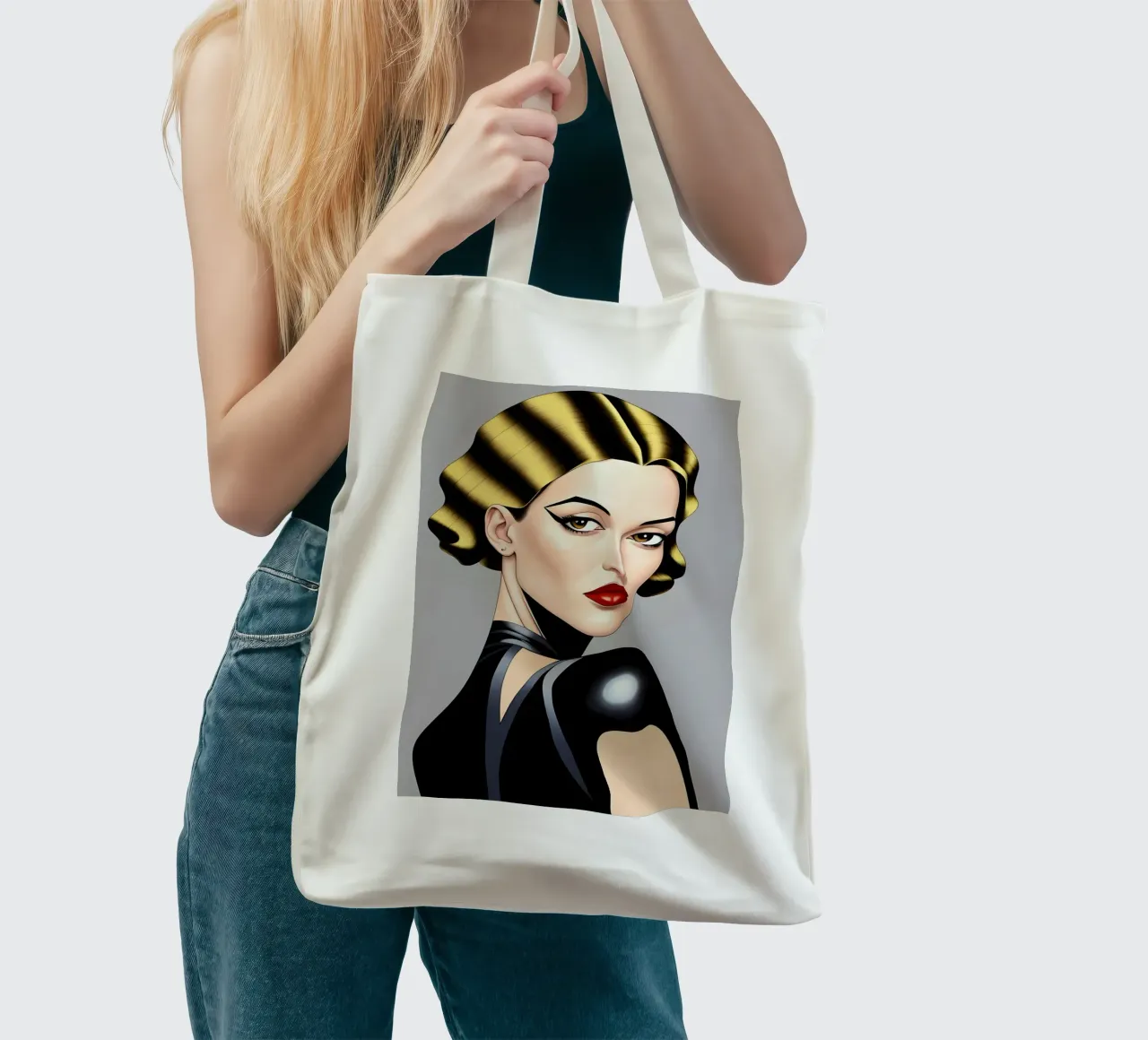 Moda stilizzata borsa in juta da ART DECO