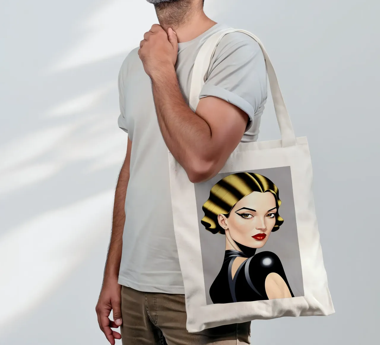 Moda stilizzata borsa in juta da ART DECO
